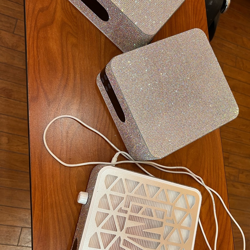 Elegant Silver Speaker Set